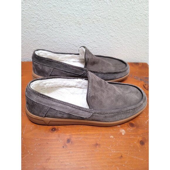 Vionic Gustavo Men's Suede Slip-On Moccasin Slippers With Sherpa Lining Size 10. - Picture 2 of 11